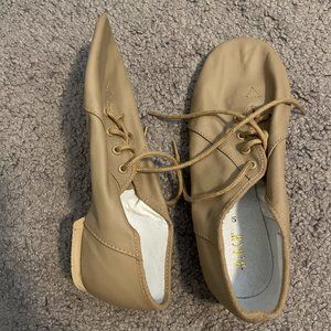 BRAND NEW Bloch "Jazzsoft" Lace-Up Jazz Shoes | Tan, Size 5